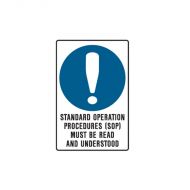 848014 Mining Site Sign - Standard Operation Procedures (Sop) Must Be Read And Understood 