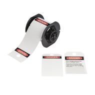 LOTO Tags - OSHA DANGER, Printable Front, Preprinted Back, for B30 Printers - "Signed Reverse Side" - 82.55 mm (W) x 146.05 mm (H), Red on White
