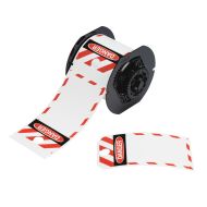 LOTO Tags - OSHA DANGER, Printable Front with Striped Border, Blank Back, for B30 Printers - 82.55 mm (W) x 146.05 mm (H), Red on White