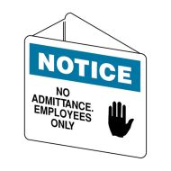 3D Projecting Sign - No Admittance Employees Only (with Picto), 225mm (W) x 225mm (H), Polypropylene