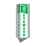 3 Way View First Aid Signs - Emergency Eyewash, 229mm (W) x 508mm (H)
