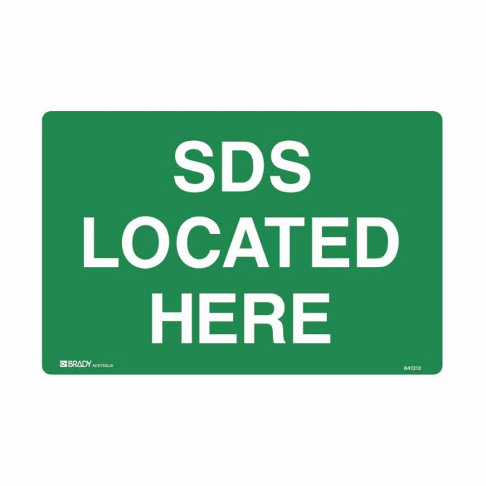 Emergency Information Sign - SDS Located Here  