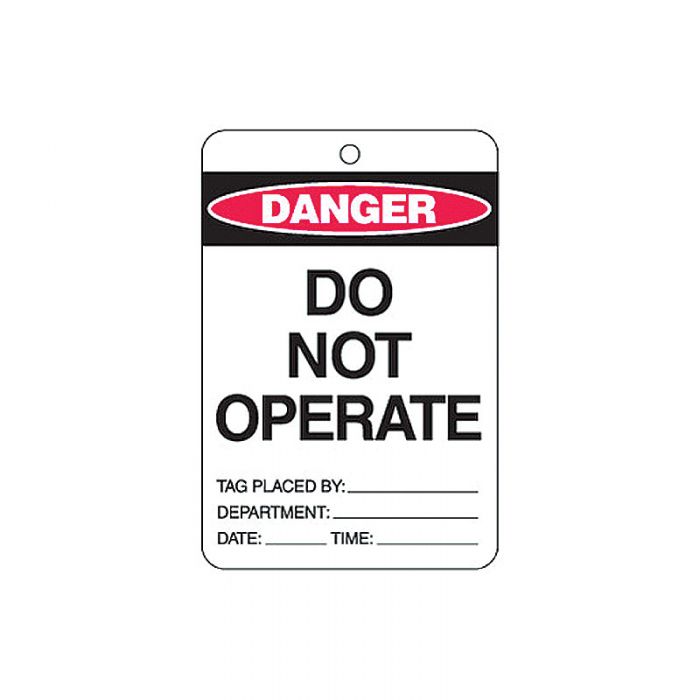 Brady Lockout Tags - Danger Do Not Operate - Polypropylene