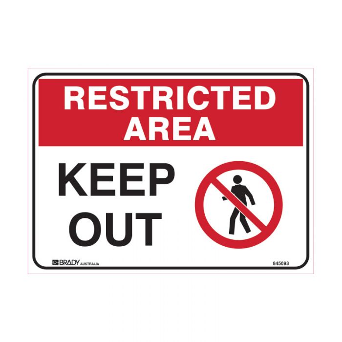 845098 Restricted Area Sign - Keep Out 