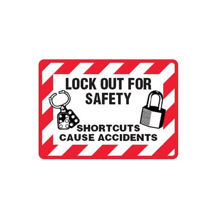 854217 Lockout Tagout Labels - Lockout For Safety Shortcuts Cause Accidents Labels