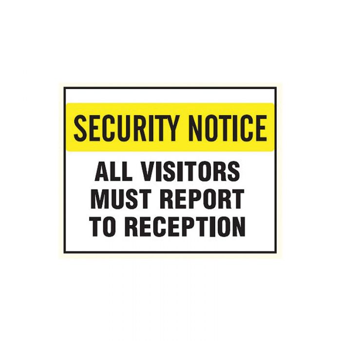 861983 Security Labels - All Visitors Must Report To Reception 
