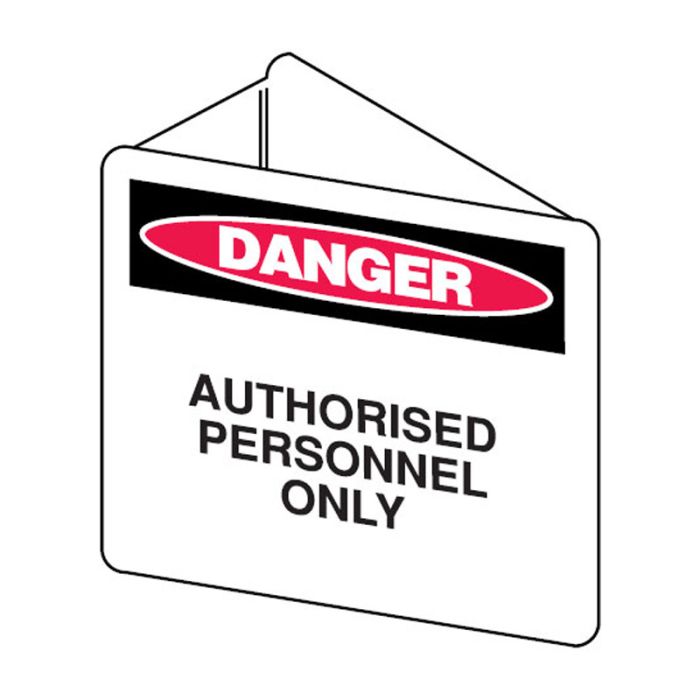 3D Projecting Sign - Authorised Personnel Only, 225mm (W) x 225mm (H), Polypropylene