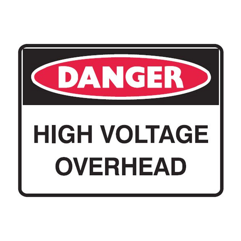 Danger Sign High Voltage Overhead